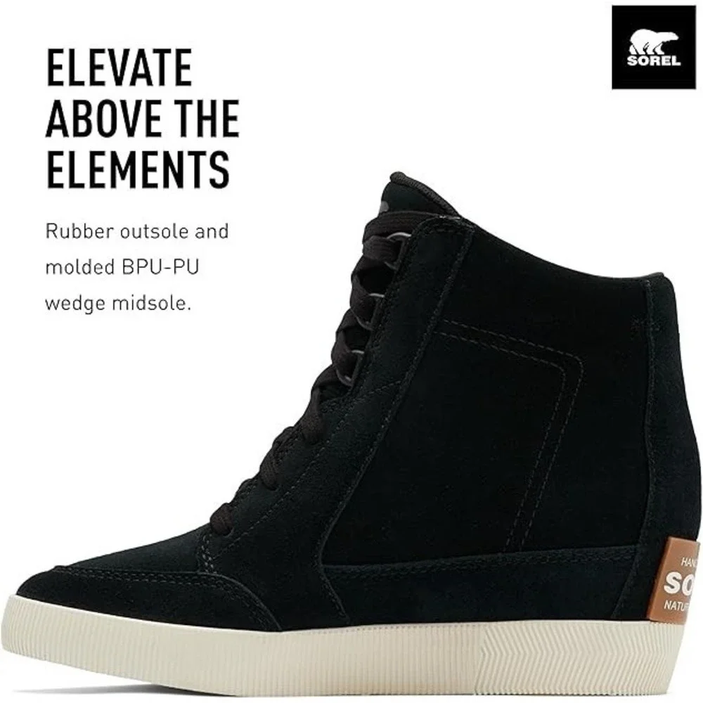 SOREL®‎ (Women's 8.5 M) OUT N ABOUT™ WEDGE Waterproof Bootie in Black - $140